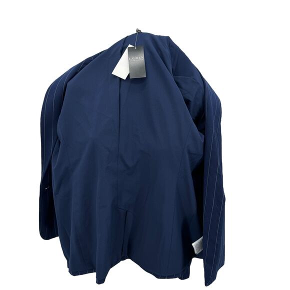 Lauren Ralph Lauren Women's Pinstriped Stretch Wool Blazer SZ 12 Career Navy NEW - Picture 6 of 13